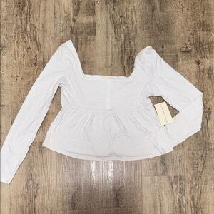 Chic White Long Sleeve Blouse